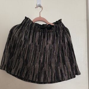 Sezane size small Metallic Black Pleated Mini Skirt